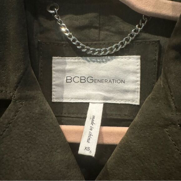BCBGeneration Olive Suede Moto Jacket - Size XS - 100% Leather - Picture 6 of 7